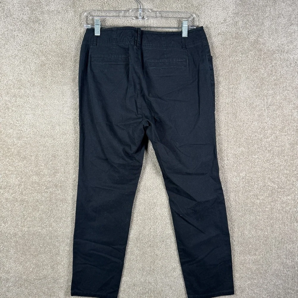 Lauren Ralph Lauren Pants Womens 8P Black Twill Chino Slim Ankle Stretch Pockets